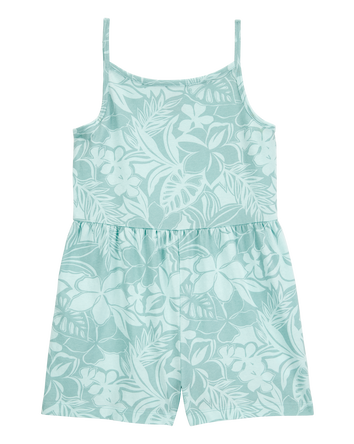 Kid Tropical Floral Tank Romper, 