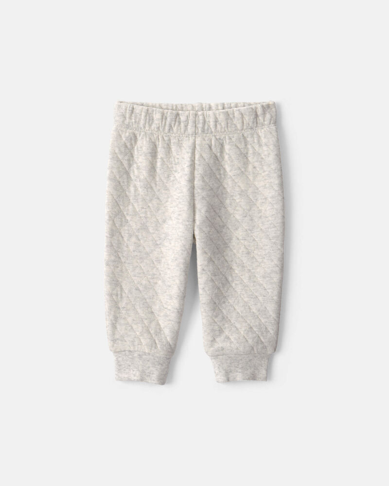 Baby Boy 3-Piece Varsity Quilted Layering Set - Grey/Blue, image 4 of 8 slides