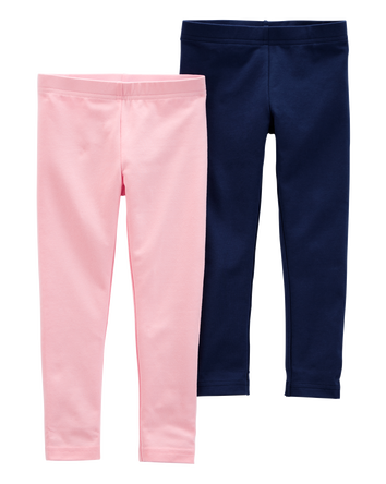 Baby Girl 2-Pack Stretch Leggings, 