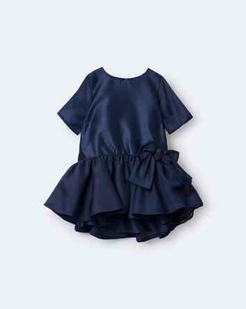 Tout-petit fille - Robe à taille basse et manches courtes – Bleu marine, 