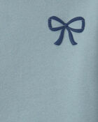 Girls 2-Piece Bow Fleece Pullover & Pant Set &ndash; Blue/Grey, image 3 of 6 slides