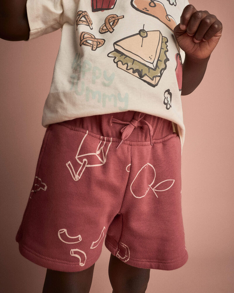 Toddler City Park&trade; Short in Snack Print - Red, image 1 of 6 slides