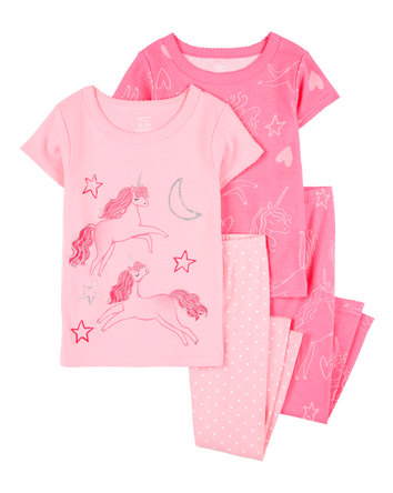 Toddler 4-Piece Unicorn Cotton Pyjamas, 