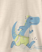 Tout-petit gar&ccedil;on - T-shirt &agrave; imprim&eacute; dino soccer - Cr&egrave;me, image 4 sur 5 diapositives