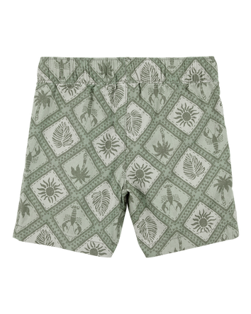 Bébé Short à cordon de serrage imprimé carreaux - Vert, 