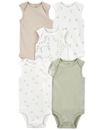 Baby 5-Pack Animal Tank Bodysuits, 