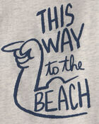 Toddler Boy 'This Way to the Beach' Graphic Tank - Grey, image 2 of 3 slides