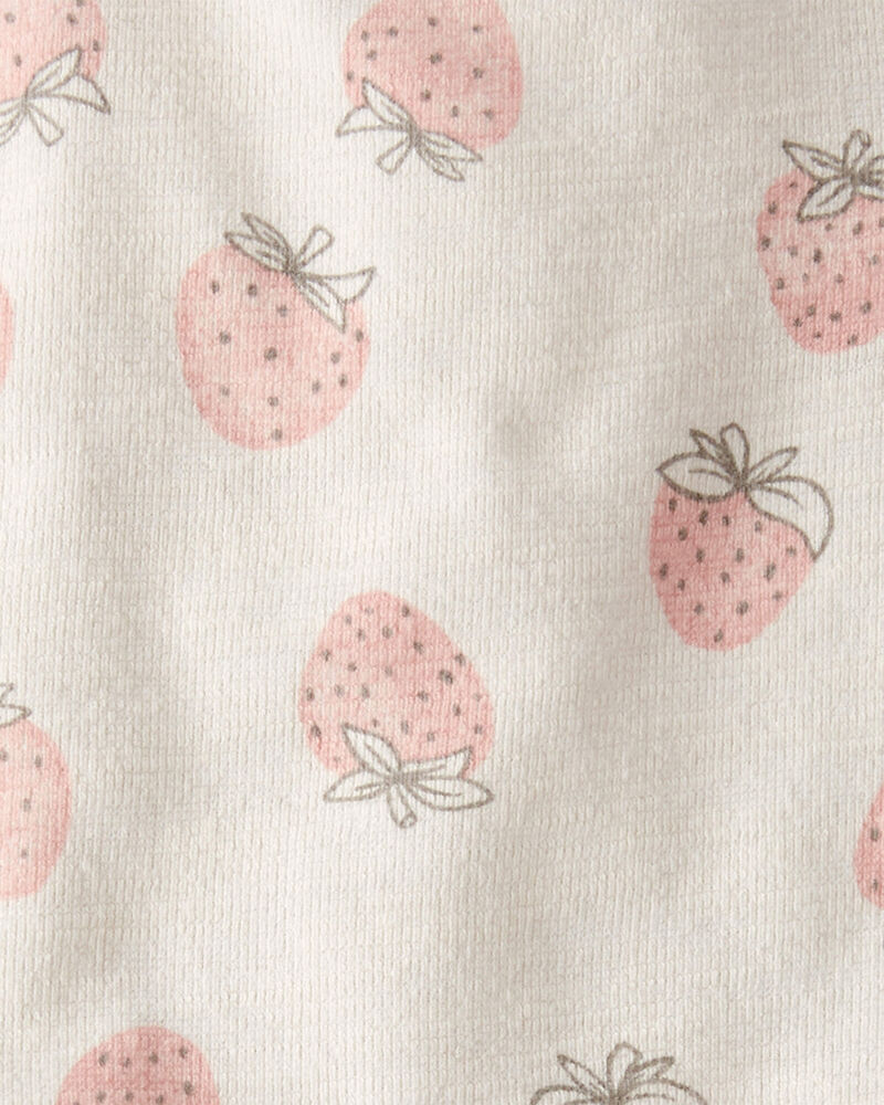 Baby Girl 2-Piece Strawberry-Print Set Made With Organic Cotton, image 4 of 5 slides