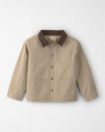 Kids Organic Cotton Twill Barn Jacket - Khaki, 