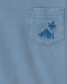 B&eacute;b&eacute; gar&ccedil;on - T-shirt &agrave; imprim&eacute; d&rsquo;&icirc;le tropicale sur la poche - Bleu, image 2 sur 2 diapositives