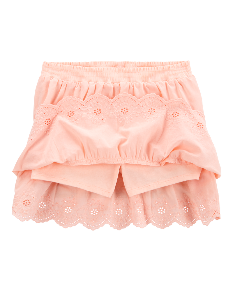 Kid Eyelet Skort - Pink, image 2 of 4 slides