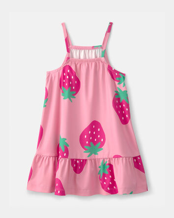 Toddler Girl Strawberry Swim Dress - Pink, 