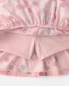 Girls 2-Piece Apple French Terry Long-Sleeve Top & Skort Set - Pink, image 2 of 5 slides