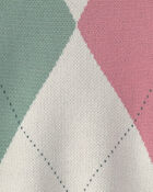 Filles - Ensemble 2 pi&egrave;ces gilet tricot et haut &agrave; carreaux &ndash; Cr&egrave;me, image 5 sur 6 diapositives
