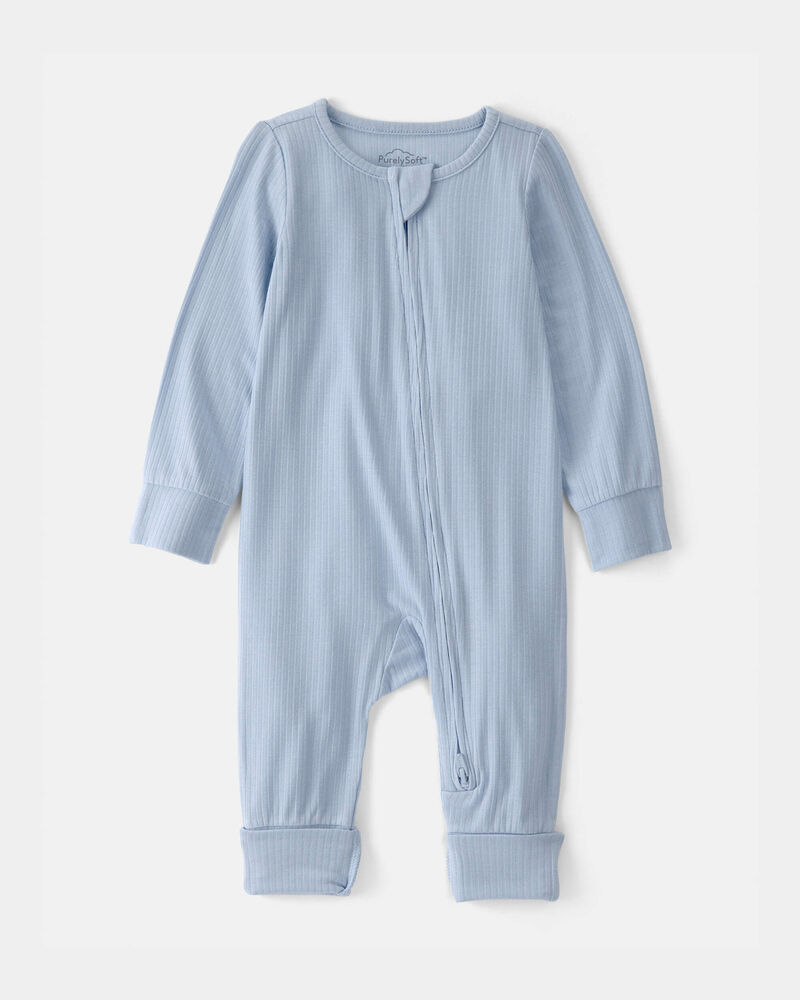 B&eacute;b&eacute; gar&ccedil;on - Grenouill&egrave;re PurelySoft &agrave; fermeture &agrave; glissi&egrave;re &agrave; deux sens - Bleu, image 1 sur 6 diapositives