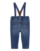 Bébé Pantalon en tricot de denim à bretelles, image 2 sur 5 diapositives