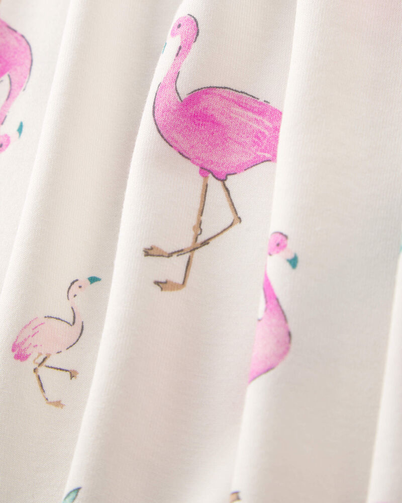 Baby Girl 2-Pack Flamingo PurelySoft Short-Sleeve Romper - Pink/Ivory, image 2 of 6 slides