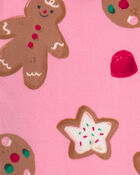 Baby Girl 2-Piece Christmas Gingerbread DreamPlush Snug Fit Pyjama Set - Pink, image 2 of 3 slides