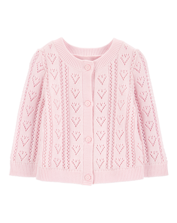 Baby Heart Button-Front Sweater Knit Cardigan, 