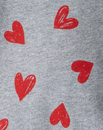 B&eacute;b&eacute; fille - Cache-couche &agrave; manches longues et imprim&eacute; de c&oelig;urs - Gris, 