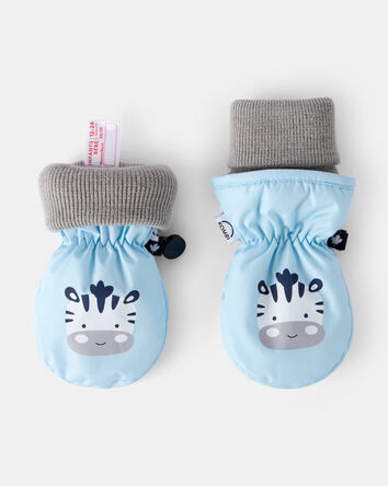 Bébé garçon - Mitaines KOMBI à visage de bébé animal et à manchette repliable , 