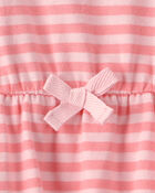 Baby Girl Stripe Sleeveless Bodysuit Dress - Pink, image 2 of 3 slides
