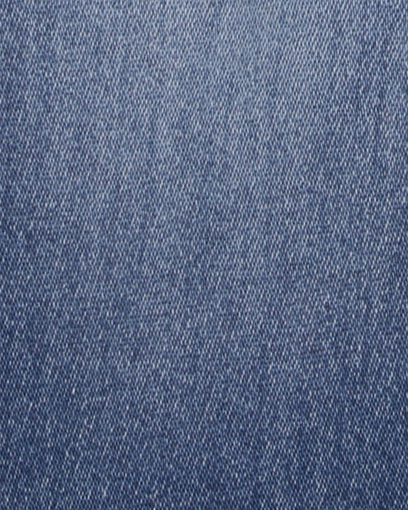 Baby Knit-Denim Suspender Pants - Blue, image 3 of 4 slides