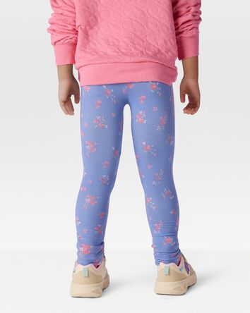 Toddler Floral-Print Stretch Leggings - Blue, 