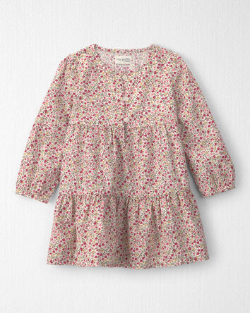 Toddler Girl Organic Cotton Dobby Dress in Floral, 