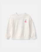 Toddler Girl Mermaid French Terry Pullover Sweatshirt - Ivory, image 1 of 9 slides