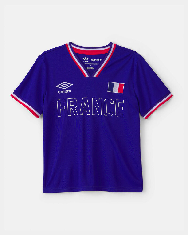 Girls 2-Piece Umbro France Soccer Jersey & Skort Set - Blue/Red/White, image 2 of 9 slides