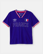 Girls 2-Piece Umbro France Soccer Jersey & Skort Set - Blue/Red/White, image 2 of 9 slides