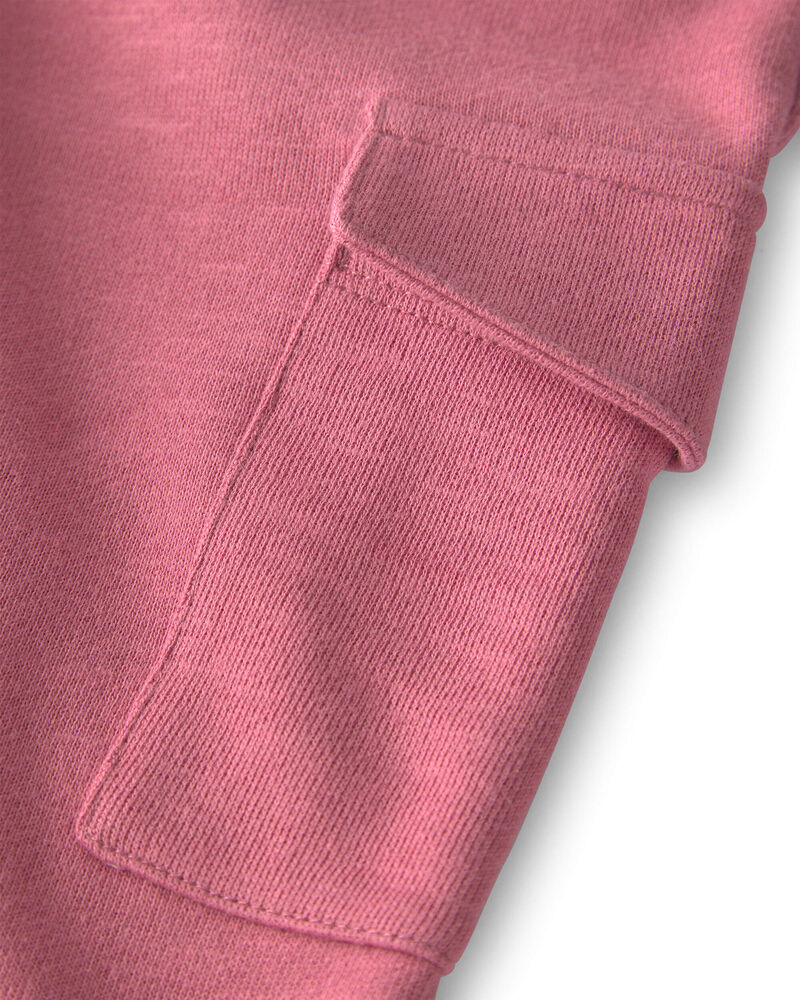 Toddler Girl Organic Cotton French Terry Cargo Pants, image 4 of 6 slides