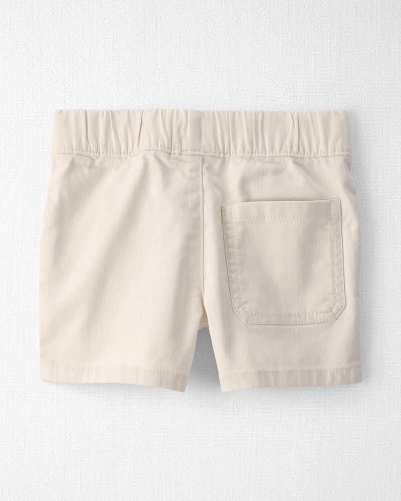Toddler Boy Organic Cotton Shorts in Cream, image 2 of 5 slides