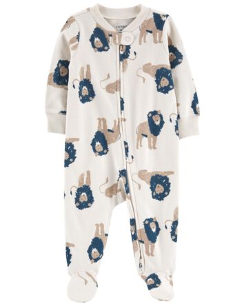 Lion 2-Way Zip Cotton Sleeper Pyjamas, 