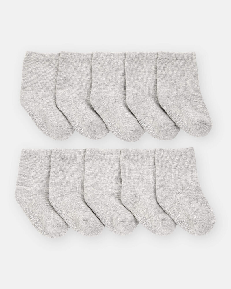 B&eacute;b&eacute; gar&ccedil;on - Emballage de 10 paires de chaussettes mi-mollet - Gris, image 1 sur 1 diapositives