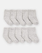 Baby Boy 10-Pack Crew Socks - Grey, image 1 of 2 slides