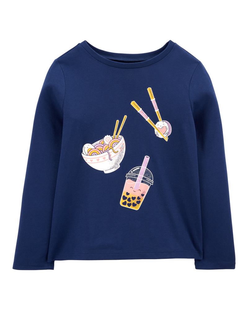 Kid Sushi Ramen Boba Cotton Blend Graphic Tee, image 1 of 3 slides