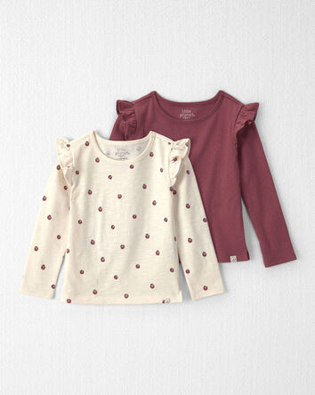 Toddler Girl 2-Pack Organic Cotton Tops, 