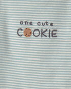 B&eacute;b&eacute; gar&ccedil;on - Ensemble 3 pi&egrave;ces cache-couches manches longues et pantalon &agrave; motif lait et biscuits &ndash; Bleu/Cr&egrave;me, image 4 sur 5 diapositives