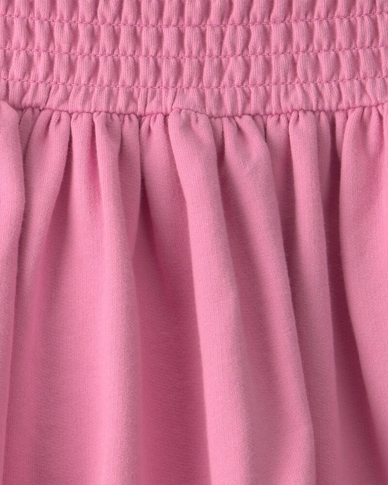 Girls French Terry Smocked Skort - Pink, image 3 of 4 slides