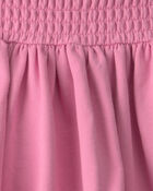 Girls French Terry Smocked Skort - Pink, image 3 of 4 slides