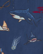 Gar&ccedil;ons - Ensemble pyjama ajust&eacute; 4 pi&egrave;ces en pur coton, bateau - Bleu, image 3 sur 3 diapositives