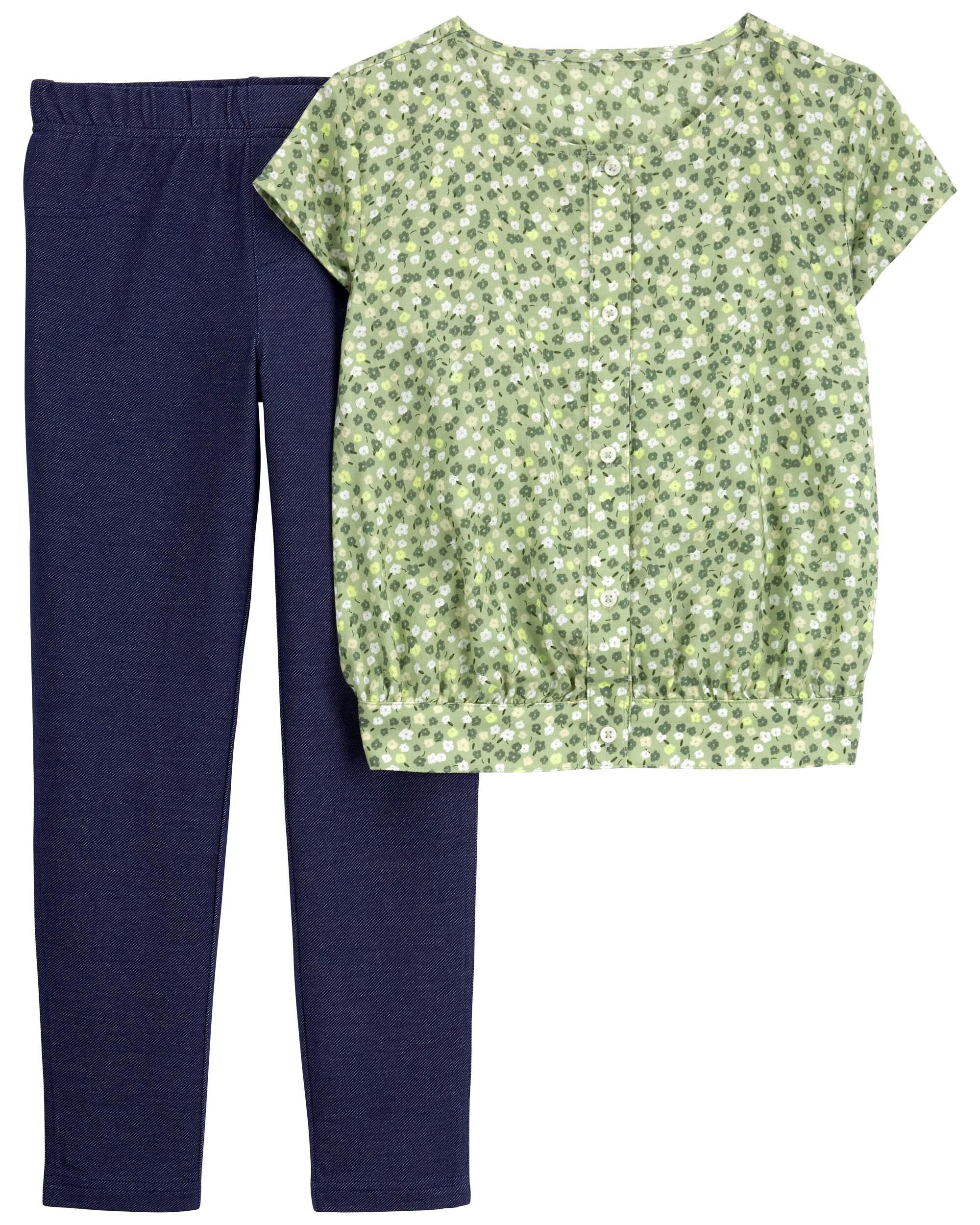 Green 2 Piece Top and Leggings Set Carter s Oshkosh Canada
