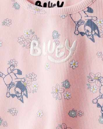 Baby Girl Bluey Floral Print Short-Sleeve Graphic Tee - Pink, 