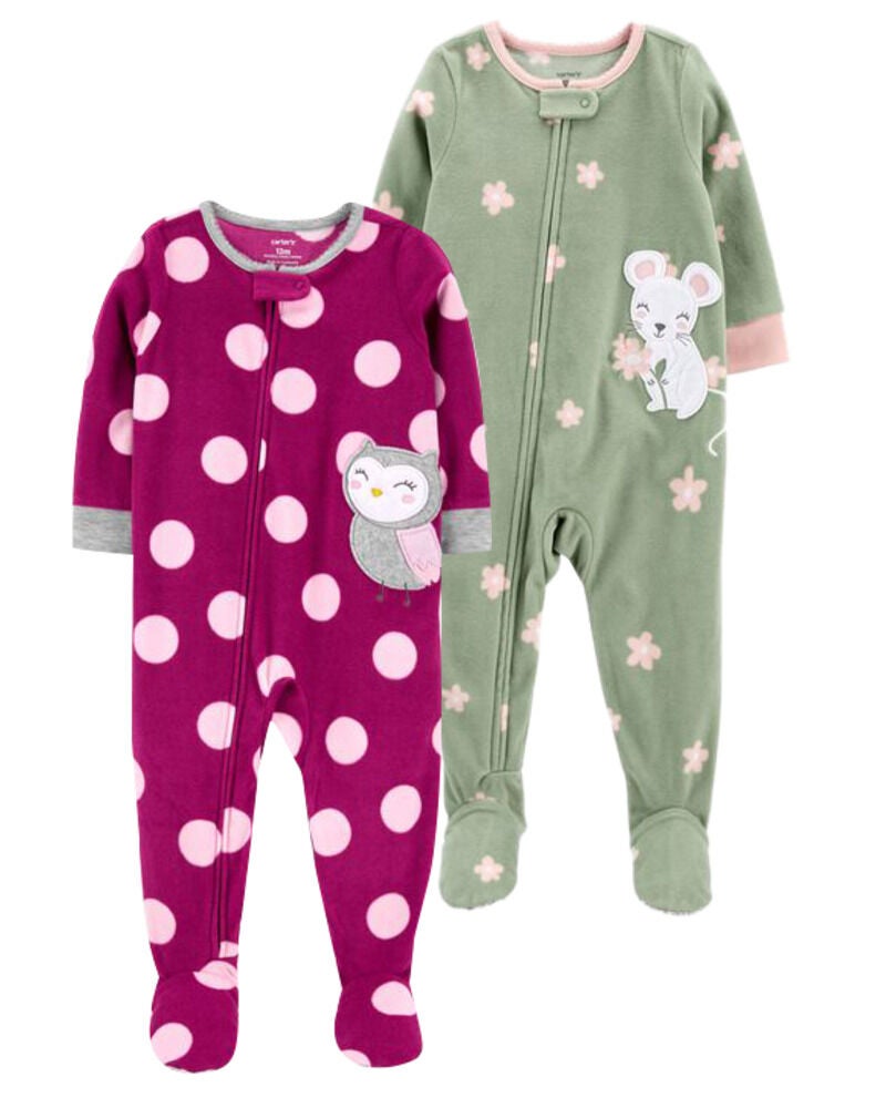 Bundle 2 Pack 1 Piece Fleece Footie PJs Carter s Oshkosh Canada
