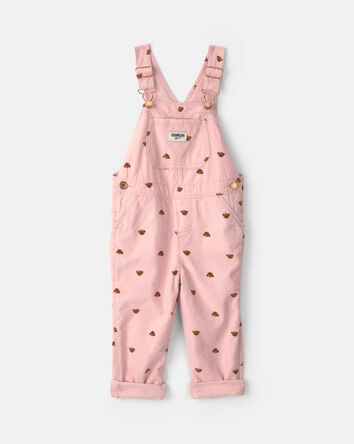 Toute-petit fille - Salopette en velours c&ocirc;tel&eacute; &agrave; motif ourson &ndash; Rose, 