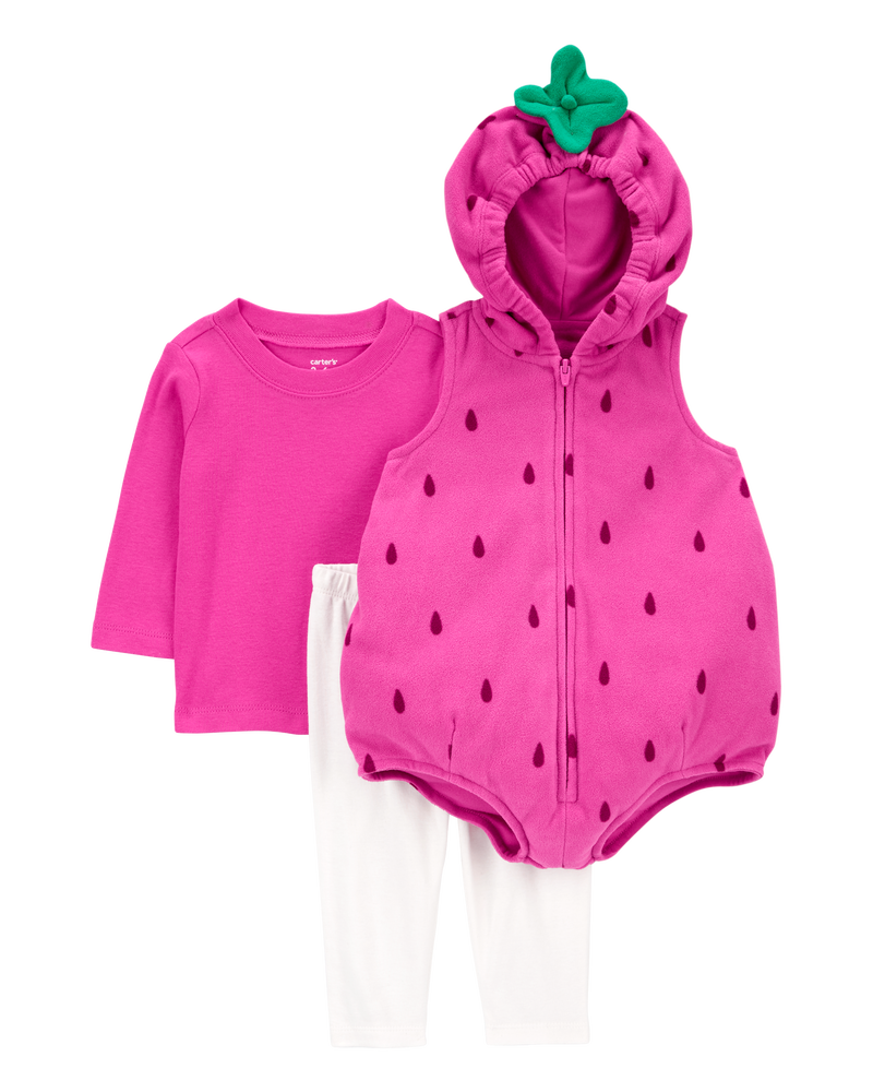 Baby 3-Piece Strawberry Halloween Costume, image 1 of 5 slides