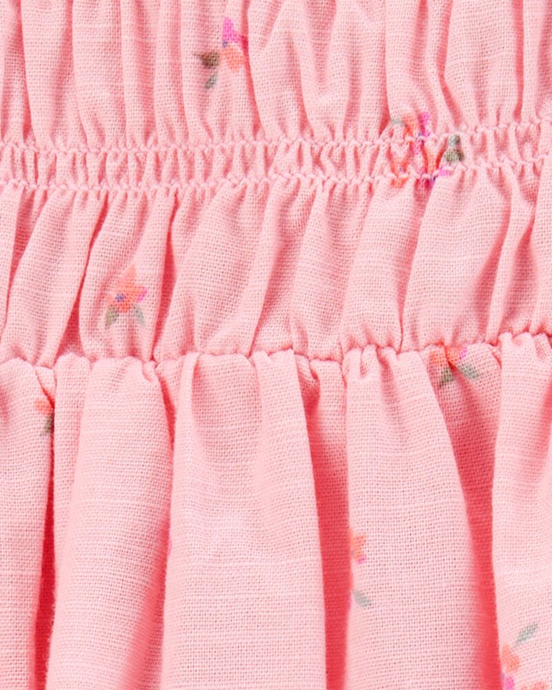 Enfant en bas âge Robe maxi à manches courtes à fleurs - Rose, image 3 sur 4 diapositives