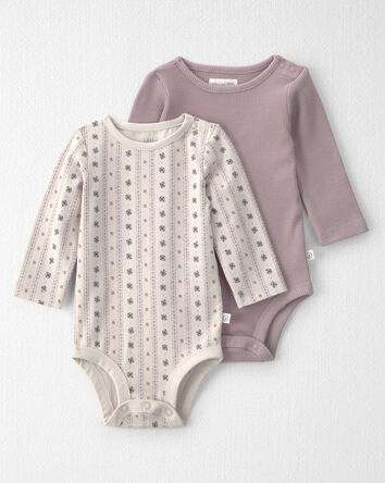 B&eacute;b&eacute; fille - Emballage 2 cache-couches en tricot gaufr&eacute; de coton biologique, 